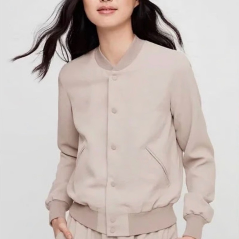 Wilfred Aritzia Poussin Bomber Jacket Grey Staple Piece Sporty